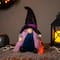 15" Black & Purple Halloween Gnome Witch with Broom